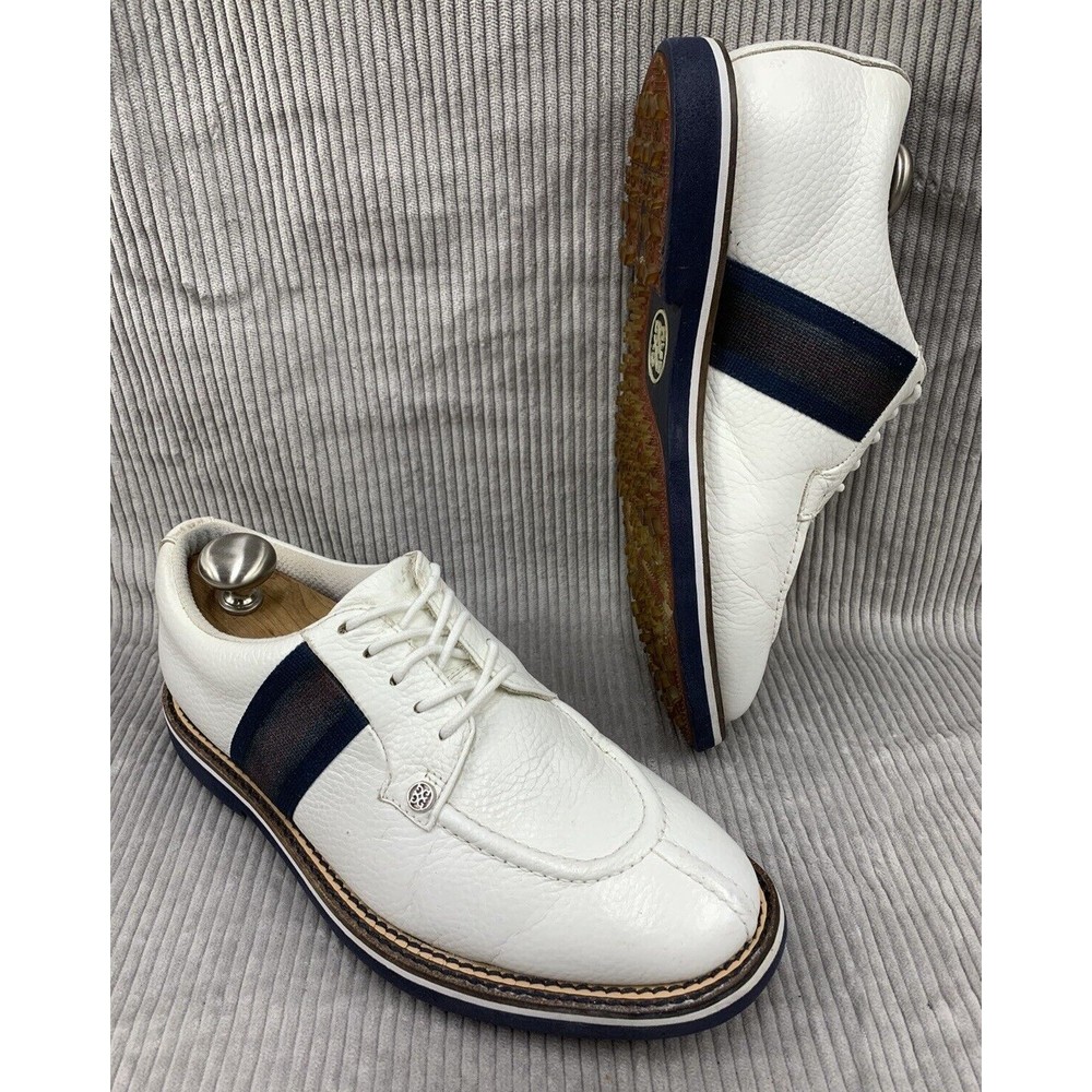G Fore Shoes Mens 7 Gallivanter Spiked Golf Sneaker Lace Up 700378 White Leather